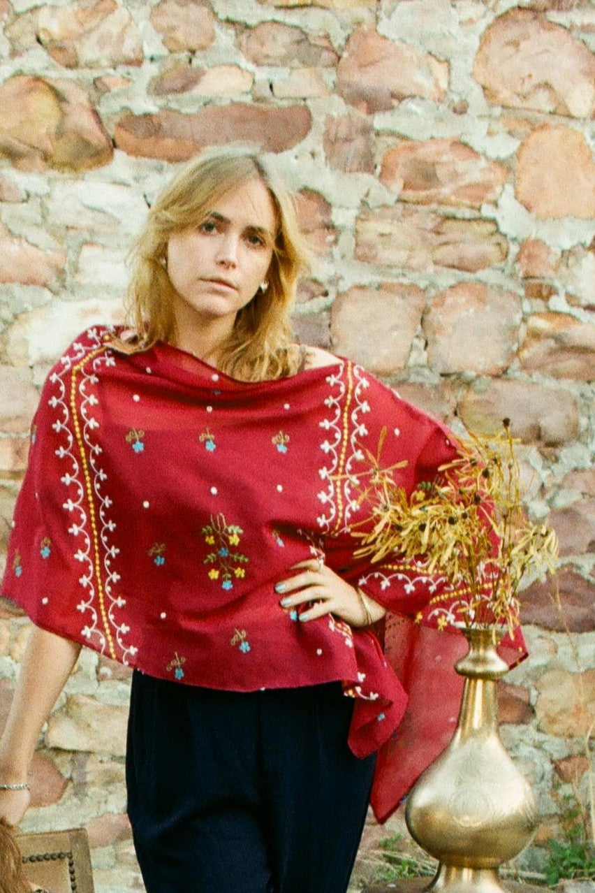 Jonie Poncho - Embroidered